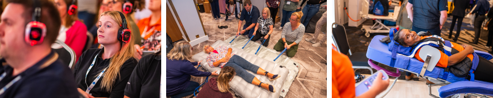 Moving and Handling Practitioners in Practical Demonstrations and Listening to a Talk with Headphones