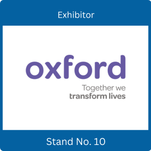 Blue exhibitor widget for Oxford Healthcare